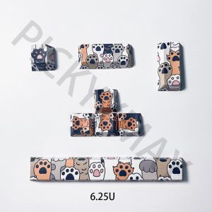 Accesorios 8 PCS 5Side Dyesub PBT KeyCaps Cute Cat Paw Keys Spacebar Novelty Cherry Perfil Fit Cherry Mx Switches en el teclado mecánico