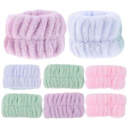 Accessoires 8 stuks polsbandje flanel polsbandjes set scrunchies wassen gezicht spa wasband handdoeken meisje