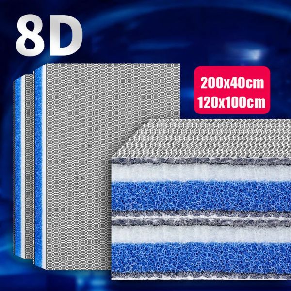 Accessoires 8D filtre d'aquarium éponge média amélioré 8 couches sans colle tampons filtrants écumeur d'aquarium koi filtre d'étang accessoires en coton