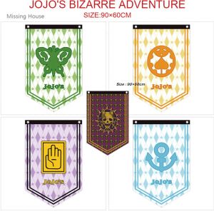 Accessoires 90x60cm Jojo's Bizarre Adventure Anime bannière drapeau jeu rideau suspendu tissu affiche Cosplay fête décor KTV drapeau cadeau