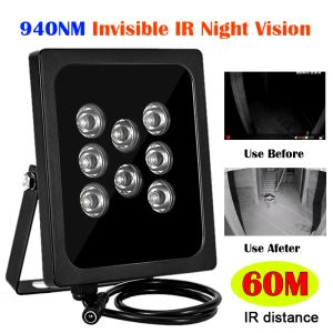 Accessoires 940 Nm Invisible Illuminator 50m IR afstand 8 stks LED infrarood licht LED Outdoor Camera Night Vision vullampje voor CCTV -camera