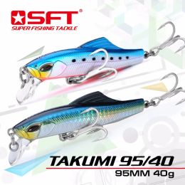 Accessoires 95 mm 40g Sinking Minnow Fishing Lure Laser Laser Hard Artificiel BAIT 3D Eyes Fishing Wobblers Wobble Minnow Fishing Lure