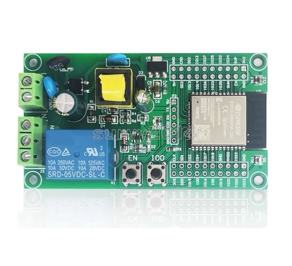 Accessoires AC alimentés ESP32 WiFi Bluetooth Ble Module de relais unique ESP32 Port d'E / S Port UART Port Uart Downloadport 4M Byte Flash