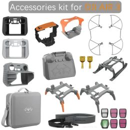 Accessoires Accessoires Kit Combo pour DJI Air 3 Gears d'atterrissage Proprieur Guard Cage Holder pour DJI RC 2 Contrôleur Silicone Case Sun Hood Sac