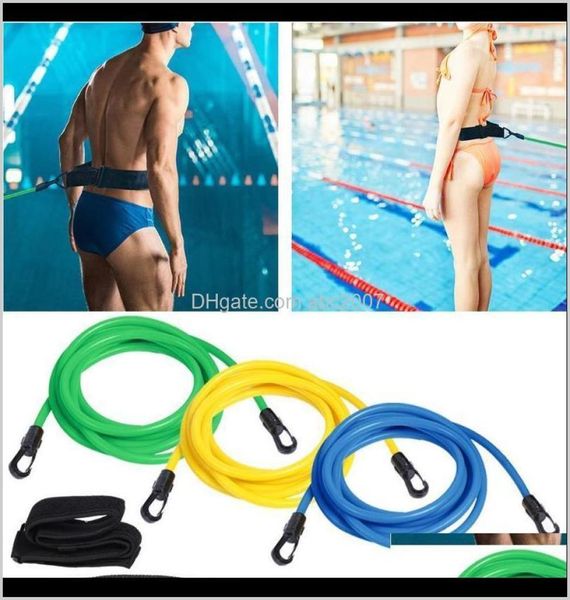 Accesorios de entrenamiento de natación ajustable resistencia alástica niños adultos ejercicio correa de malla de malla de bolsillo de seguridad piscina parcial 8603930
