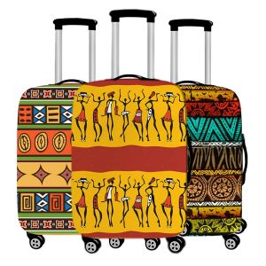 Accessoires Couverture de bagages imprimés pour motif afro pour voyages Africa Brown Femmes Couvre-valises Couverture de cas de protection de chariot de voyage élastique