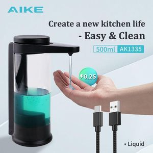 Accessoires Aike Dispensateur de savon liquide automatique Aike pour le distributeur de détergent de savon pour la cuisine pour la vaisselle Washing USB Dispensateur de capteur rechargeable USB