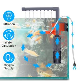 Accessoires aisitin eu plug petit filtre de poisson-poisson mini aquarium troisinone pompe de pompe à oxygénation de pompe à oxygénation