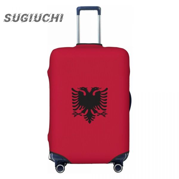 Accesorios Albania Flagal de la bandera de la bandera Malapa de viajes Accesorios de viaje Impreso Tapa del polvo elástico Bag Case Protective