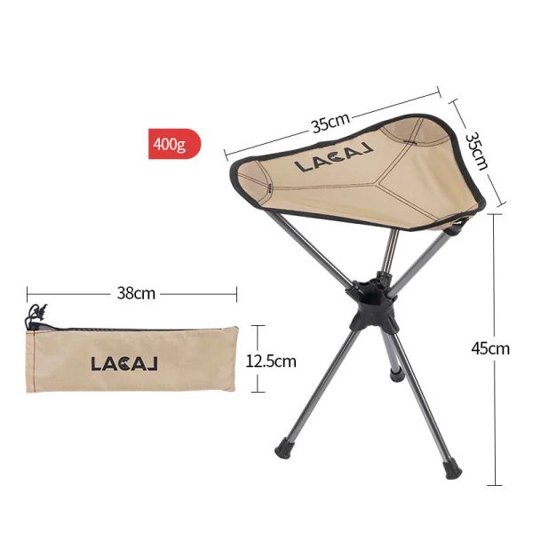 Accesorios aleación de silla de triángulo giratoria Banco de campamento de campamento portátil de ocio al aire libre plegado pequeño súper ligero aluminio