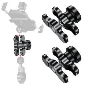 Accessoires Aluminium legering Dubbele stopcontact voor 25 mm kogelkop Antitheft houder Mount klem voor fietsmotorcamera -uitbreiding Arm