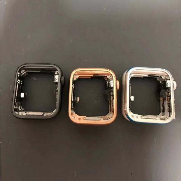 Accesorios Marco medio de aluminio con rodillo lateral Corona digital Bisel Placa del cuerpo Chasis para Apple Watch Series 4 5 SE 6 40 mm 44 mm