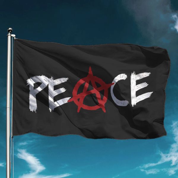Accessoires drapeau anarchie paix drôle noir tenir bannière volant Polyester extérieur décor jardin décoration mur toile de fond