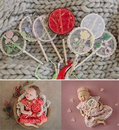 Accessoires Ancient Style Fan Newborn Photography Props Photo Baby brodery Hanfu Accessoires d'environ 15 cm de long