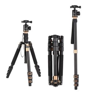 Accesorios Trípode para cámara de viaje Andoer de 140 cm/55 pulgadas Soporte para trípode de aleación de aluminio con monopié desmontable Cabezal de bola giratorio de 360° para DSLR