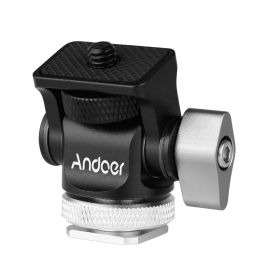Accesorios Andoer Mini Monitor Montaje Montaje Adaptador de zapatillas frías 1/4 pulgada para montaje Monitor Flash Flash Micrófono LED LECHE