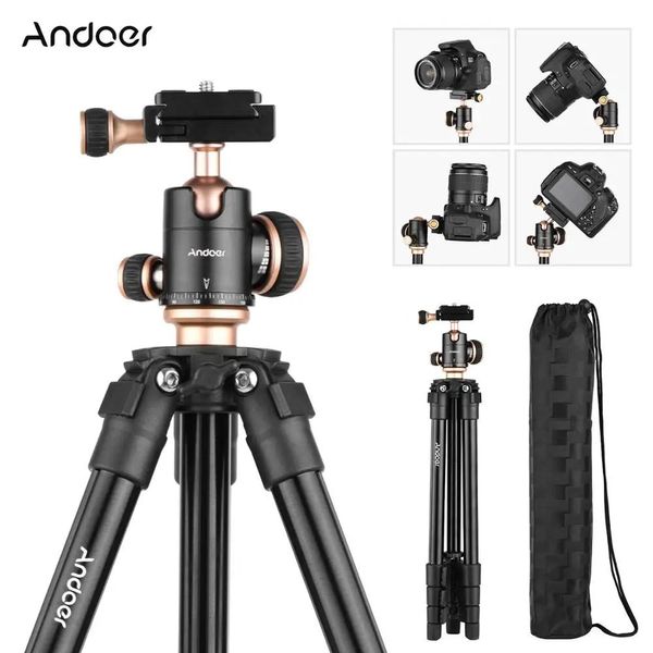 Accessoires Andoer Q160SA Trépied de caméra Trépied complet avec trépied panoramique Trépiet de voyage portable au niveau de la bille de bille Panoramique Trépied