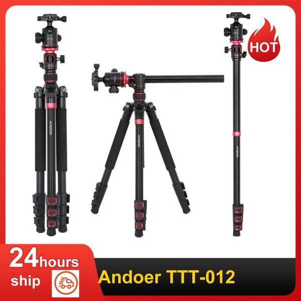 Accessoires Andoer TTT012 183 cm trépied de caméra trépied détachable monopode support avec rotule rotative panoramique pour téléphone appareil photo