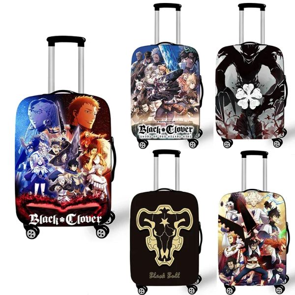 Accessoires Anime Black Clover Travel Buggage Cover de protection Fashion Chariot de protection Couverture de protection pour hommes Couverture de valise élastique pour femmes