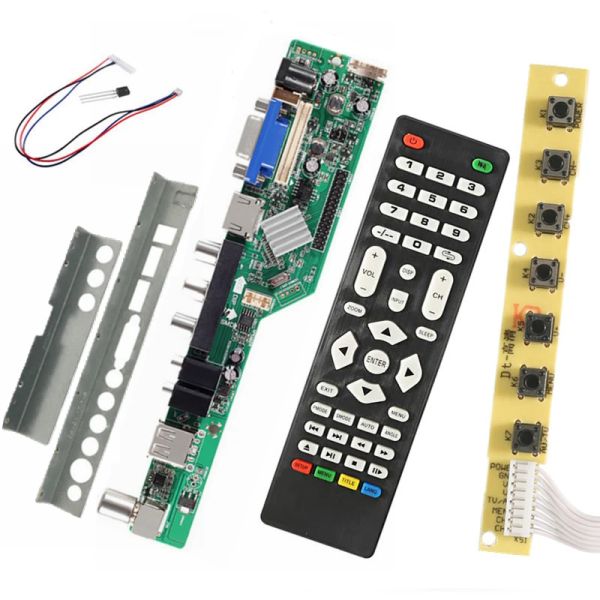 Accessoires Aokin Universal Scalmer 3663 TV Controller Driver Board Kit Digital Signal DVBC DVBT2 DVBT Universal LCD Mise à niveau 3463A Russe