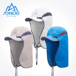 Accessoires Aonijie E4089 Unisex Vishoed Zon Visor Cap Hoed Outdoor UPF 50 ZON BESCHERMING MET HUMBABBELE EAR NEM FLAP COVER VOOR WAKKEN