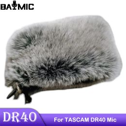 Accessoires Aoshen pour Tascam DR40 Enregistrement microphone Cat mort en plein air en fourrure artificielle Couverture de manche de pare-brise de boucles de pare-brise