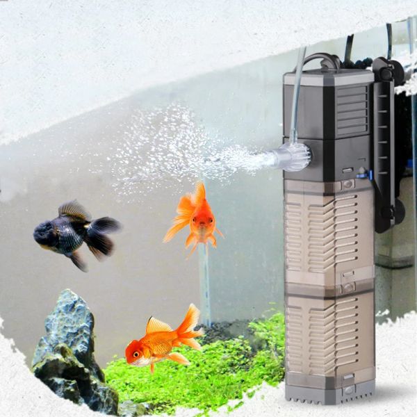 Accessoires Pompe de filtre d'aquarium 4 en 1 réservoir de poisson pompe interne à oxygène d'air Submersible pompe à air d'aquarium pompe à vagues pompe à tête motrice d'aquarium