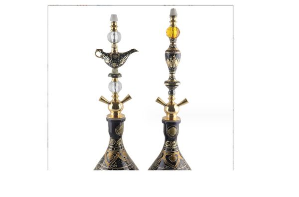 Grand ensemble de narguilé en verre à Double canon, accessoires pour chicha arabe, livraison directe, Ot8Gd