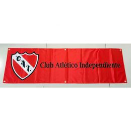 Accessoires Drapeau du Club Atletico Independiente de l'Argentine Personnalisez les drapeaux des clubs de football 1,5 * 5 pieds (45 * 150 cm) Bannière de décoration publicitaire personnalisée