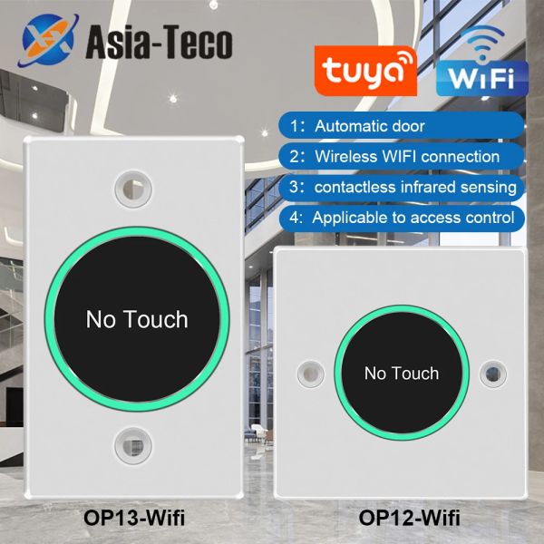 Accesorios Asiateco Wifi Smart Switch Salida sin contacto Botón de liberación de la puerta Control de control del sistema de acceso Tuya Aplicación SmartLife Control remoto Control remoto