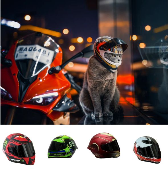 Accessoires Atuban Small Pet Motorcycle Casmet chat chien Chiot Mini Casques, Casque de moto en plein air