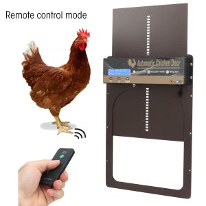 Accesorios Puerta automática de gallinero Abridor de puerta de pollo de aluminio con temporizador Sensor de luz programable Control remoto