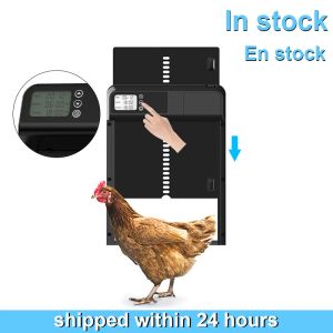 Ouvre-porte automatique de poulet avec minuterie pour poulailler, porte de volaille électrique étanche IP45, Cages pour animaux de compagnie, accessoires de ferme
