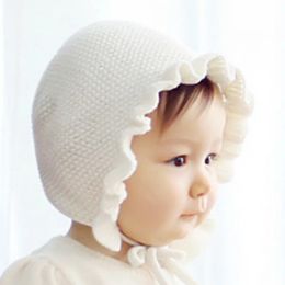 Accessoires herfst pasgeboren babymuts handgemaakte breien hoeden mode monolayer ruches warmer caps kinderen hoeden