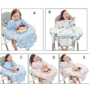 Accessoires Baby à manches longues Bib pour tout-petit chaise de salle à manger Bib Bib 636m alimentation auto-alimentation Bib High Chair Table Couvrette Lavable