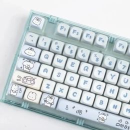 ACCESSOIRES BAND BUNNY KEYCAPS PBT SUBLIMATION 139 CLÉ MOA Profil Keycap Keycap Blue Mécanique Keycap pour les filles et le bureau pour filles