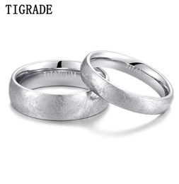 Groupes d'accessoires Fashion Jewelryrings Tigrade 4 6 mm Titanium Ring Dome Brossed Special Scratch Design Band Mariage Comfort Fit SI5641280