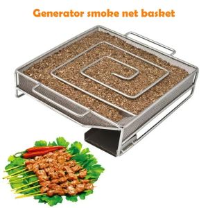 Accessoires Barbecue Cold Smoke Generator for BBQ Grill ou Smoker Wood Poussière Hot and Cold Fumer Salmon Viande Brûle de cuisson en acier inoxydable