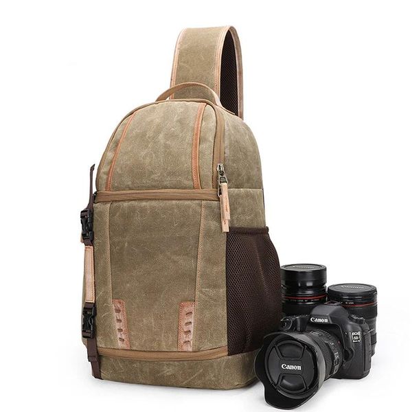 Accessoires Batik Canvas APPAREPROPHER CAME CAME SLING BACKPACK MUSTRIFONCTION MESSAGER SAC POUR LA CAME CAME CANON NIKON SONR CAMERA DSLR