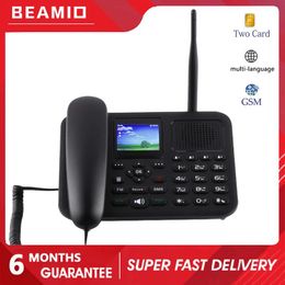 Accessoires Téléphone sans fil Beamio GSM avec double carte SIM multilingue Enregistrement radio FM Téléphone à écran couleur pour bureau à domicile