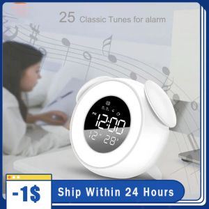 Accessoires Bedside Sunrise Sunset Wake Up Light Digital Music LED ALARME ALARME CALENDRIE CALENDRIE CALENDRIE SNOOZE Table Chargeur Téléphone