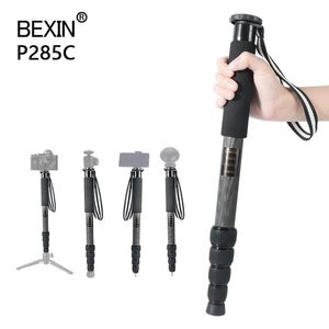 Accessoires BEXIN P285C professionele draagbare reismonopod-standaard van koolstofvezel kan op de mini-statiefbasis van de DSLR-camera staan