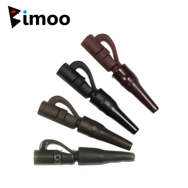 Accessoires Bimoo 100SEts Black Green Carp Fishing Gris Leader Clip Clip Clip Clip System Système de leader sûr avec un plomb pivotant