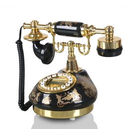 Accessoires Bronzing Bronzing Antique Téléphone Home Bouton Téléphone Cordé Vintage Réglage du volume de volume FSK et DTMF ID de l'appelant