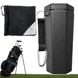 Accessoires Nettoyeur de balle de golf noir avec serviette de balle de golf Nettoyeur de rondelle de club de golf Accessoires de voiturettes de golf Nettoyant de montage d'arbre de dispositif Nettoyage