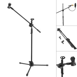 Accessoires Support de Microphone professionnel en métal noir, flèche pivotante, support en métal, support de micro, trépied de scène réglable, accessoires de Microphone