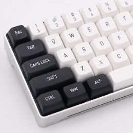 Accessoires Keycap de thème blanc noir CSA Profil 150 keys Doubleshot Font PBT Keycap pour clavier mécanique USB filaire