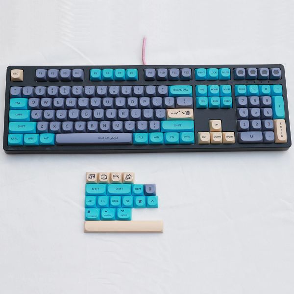 Accessoires Blue Green Rose Cat Ma XDA KEYCAPS PBT PBT Dyesubbed pour MX Commutateurs de 61 63 64 67 68 84 87 96 98 104 108 Keyboards mécaniques