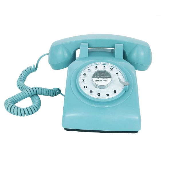 Accessoires Blue Retro Téléphone classique Vintage Rotary Dial Hands Free Fandline Téléphone pour Home / Office / Hôtel Phones antiques pour Gift Senior