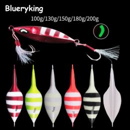 Accessoires BlueKim 100G tot 200 g VIB VISSEN Slow Metal Jig Fishing Jigging Lures Metal Jigging Lures Aas met dubbele assist vishaken